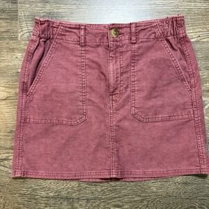 American Eagle Outfitters Skirt Women's 2 Burgundy Super Stretch Corduroy Ribbed